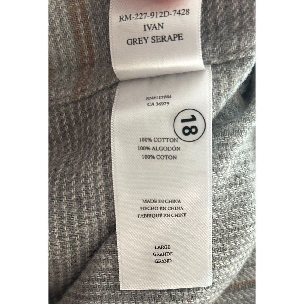 NWT Rails Men's Gray Striped Ivan Button Down shirt Grey Serape Large - Picture 3 of 10